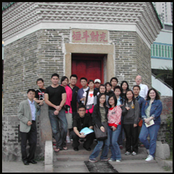 Author with her students in Hong Kong.